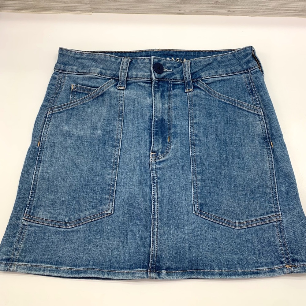Hi-Rise Mini Jean Skirt